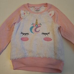 Nannette Kids Furry Unicorn Sweater Shirt 4T
